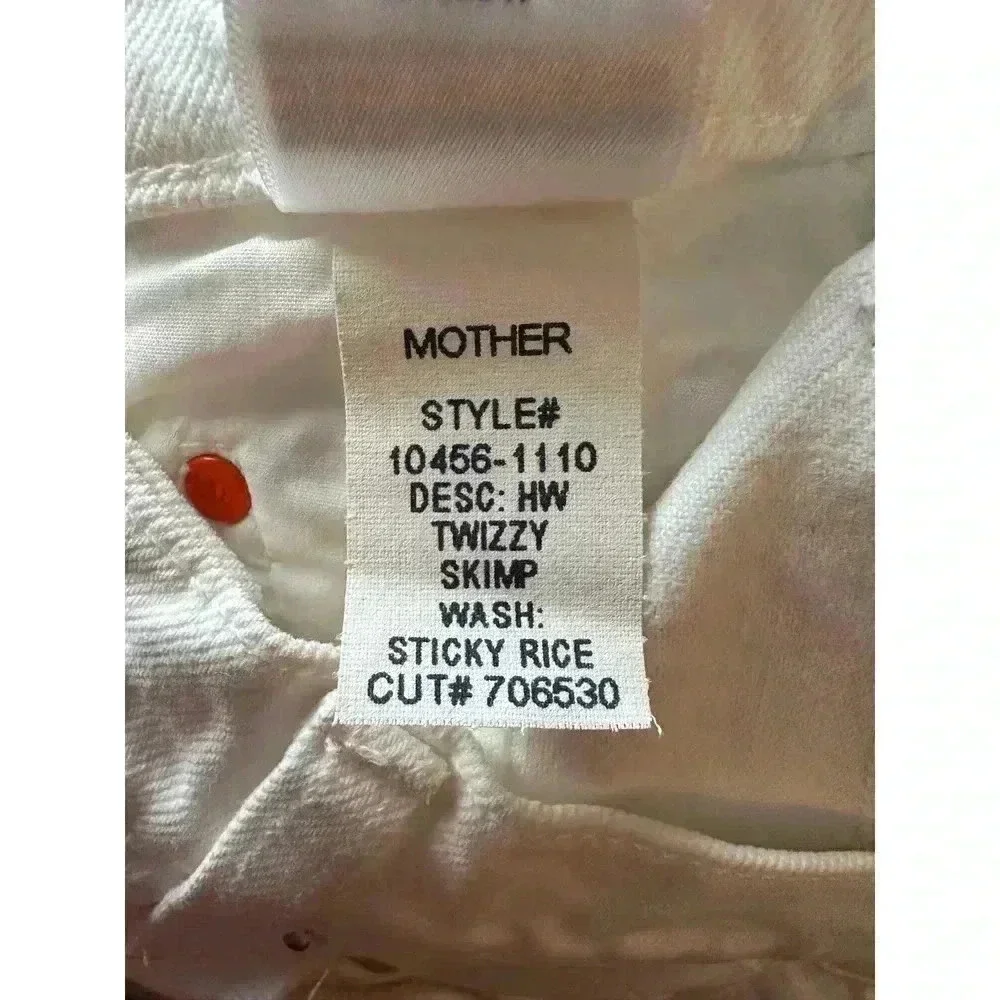 Mother SNACKS! HIGH WAISTED TWIZZY SKIMP STICKY RICE Straight Leg Jeans NWOT - Picture 7 of 8